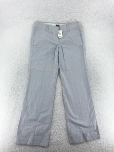 J Crew Pants Womens 8 Navy White City Fit Seersucker Striped Lightweight Summer - Picture 1 of 10