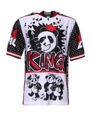 Dolce & Gabbana Multicolor King Panda Estampado Cremallera Cuello Camiseta Para Hombre Foto 1 de 4