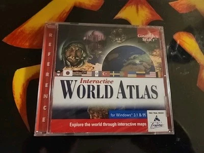 Disco CD-ROM Interactive World Atlas solo para software Windows PC 3.1/95/98 Foto 1 de 2