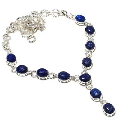 Collar abuela joyería hecha a mano de plata esterlina 925 piedras preciosas lapislázuli Foto 1 de 4