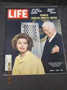 $Life Magazine 1966 April 1 Charlie Chaplin Directs Sophia Loren - Picture 1 of 2
