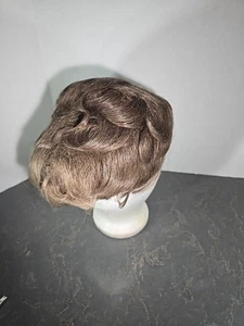 Brown With Blonde Highlights 100% Human Hair Hairpiece Wiglet Wig 8 - Picture 1 of 11