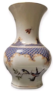 Bareuther Waldsassen Bavaria Germany Porcelain Vase Birds Botanical Gold Trim - Picture 1 of 10