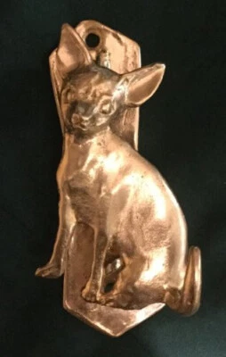 CHIHUAHUA, ABRIGO LISO, Llamador de Puerta Solo en Bronce Foto 1 de 3