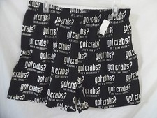 Funny Black & White 'Got Crabs' Joe'S Crab Shack Boxer Shorts Underwear Men'S M
