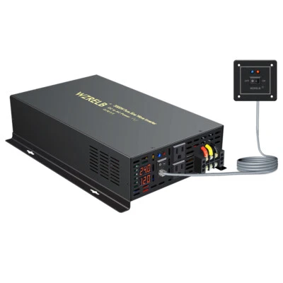 3000W Pure Sine Wave Inverter 60V to 120V 220V Solar Power System Remote Switch - Image 1 of 4