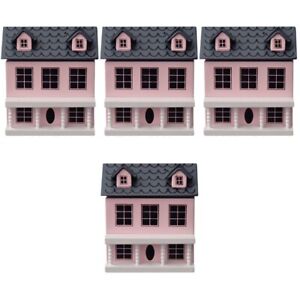 4 Count Villa Kleines Holz Kind Spielzeug Für Kinder Miniatur-Puppenhaus