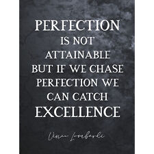 Slate Quote Vince Lombardi Perfection Excellence Football Coach Large Art 18X24