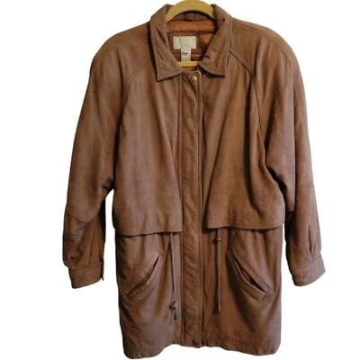 Nordstrom мужской кожаный коричневый молнии с длинными рукавами пальто размер маленький - Изображение 1 из 4
