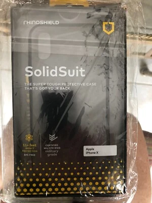 Paquete Funda RhinoShield iPhone X [SolidSuit] y Pantalla de Protección contra Impactos ~ NUEVA Foto 1 de 2