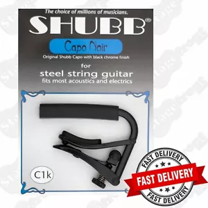 SHUBB C1k BLACK CAPO FOR STEEL STRING ACOUSTIC AND ELECTRIC GUITARS - Picture 1 of 2