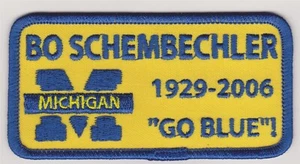 Michigan Wolverines Bo Schembechler 1929-2006 4"x 2" ferro su toppa *nuovo* #154 - Foto 1 di 1