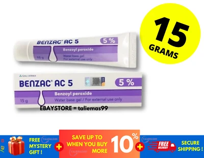 Galderma Benzac AC 5% Peróxido de Benzoilo Gel Acné Espinilla 15g (X 1) Foto 1 de 4