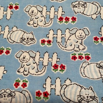 Tela de franela de valla azul para gato y perro y piquete 2 yardas continuas completas nueva Foto 1 de 4