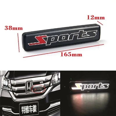 1X JDM SPORTS Luz LED Coche Parrilla Frontal Insignia Emblam Iluminada Calcomanía Adhesiva Foto 1 de 4