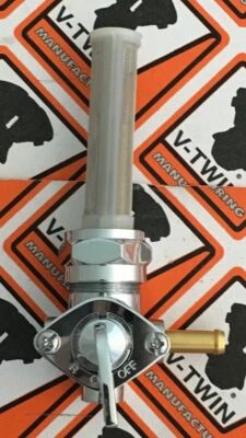 Chrome CCI/VT 350403 Chrome Petcock Fuel Valve Right Side 1/4" Harley 75-06 - Image 1 of 4
