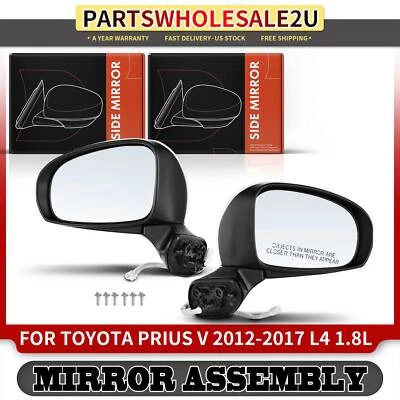 2x Espejo térmico eléctrico izquierdo y derecho blanco para Toyota Prius V 2012-2017 5 pines Foto 1 de 4