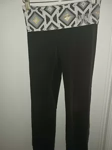 Victoria Secret PINK Cotton YOGA LOUNGE Leggings Black Logo S Bling White Gray - Picture 1 of 4