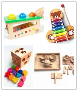 New Educational Wooden Pretend Play Kitchen Set, Xylophone, Meat Fish, Veg crate - Picture 1 of 9