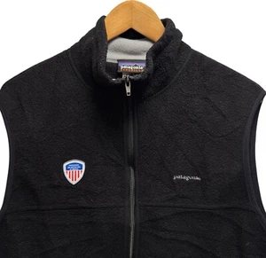 Patagonia Synchilla Vtg Men's M Full Zip Black Fleece Vest Jacket Ski Instructor - Picture 1 of 5