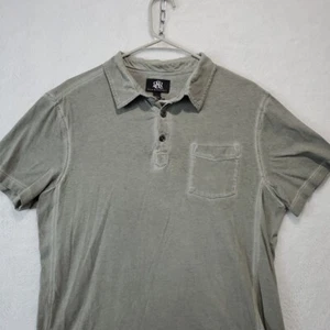 Rock & Republic Polo Shirt Men's Distressed Short Sleeve Grunge Size Large - Picture 1 of 13