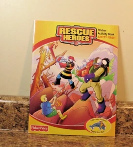Fisher-Price Rescue Heroes Safety First Coloring Sticker Activity Book NEW - Picture 1 of 6