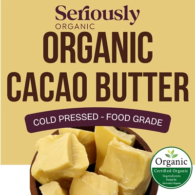 Certified Organic Cacao Cocoa Butter | Cold Pressed | Food & Skincare Grade - image 1 of 4
