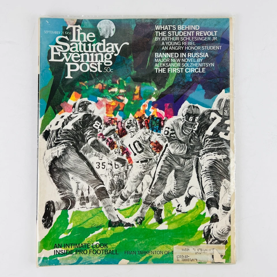 The Saturday Evening Post Magazine September 21, 1968 - Inside Pro Football Foto 1 de 2