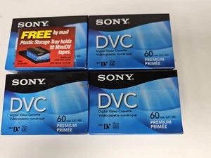 Lot of 4 - Sony DVC Mini DV Cassettes Tape SP-60 LP-90 New & Sealed - Picture 1 of 2