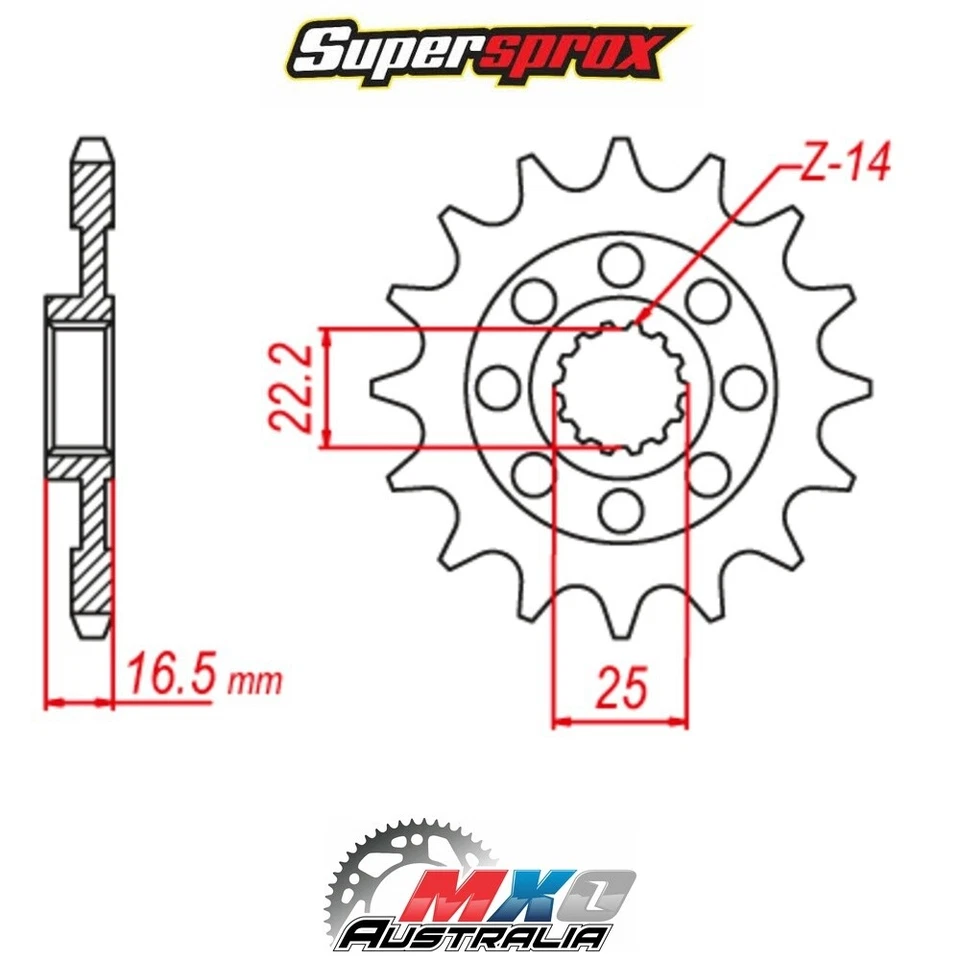 Supersprox Front Sprocket 16T for Ducati 848 EVO 2011-2013 >525 - Imagem 1 de 1