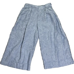 Gap Damengröße 8 100 % Leinen Chambray hoher Bund weites Bein kurze Hose seitlicher Reißverschluss - Bild 1 von 13