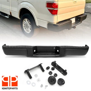 Fit 2009-2014 Ford F150 F-150 Truck Black Complete Rear Steel Bumper Assembly - Picture 1 of 8