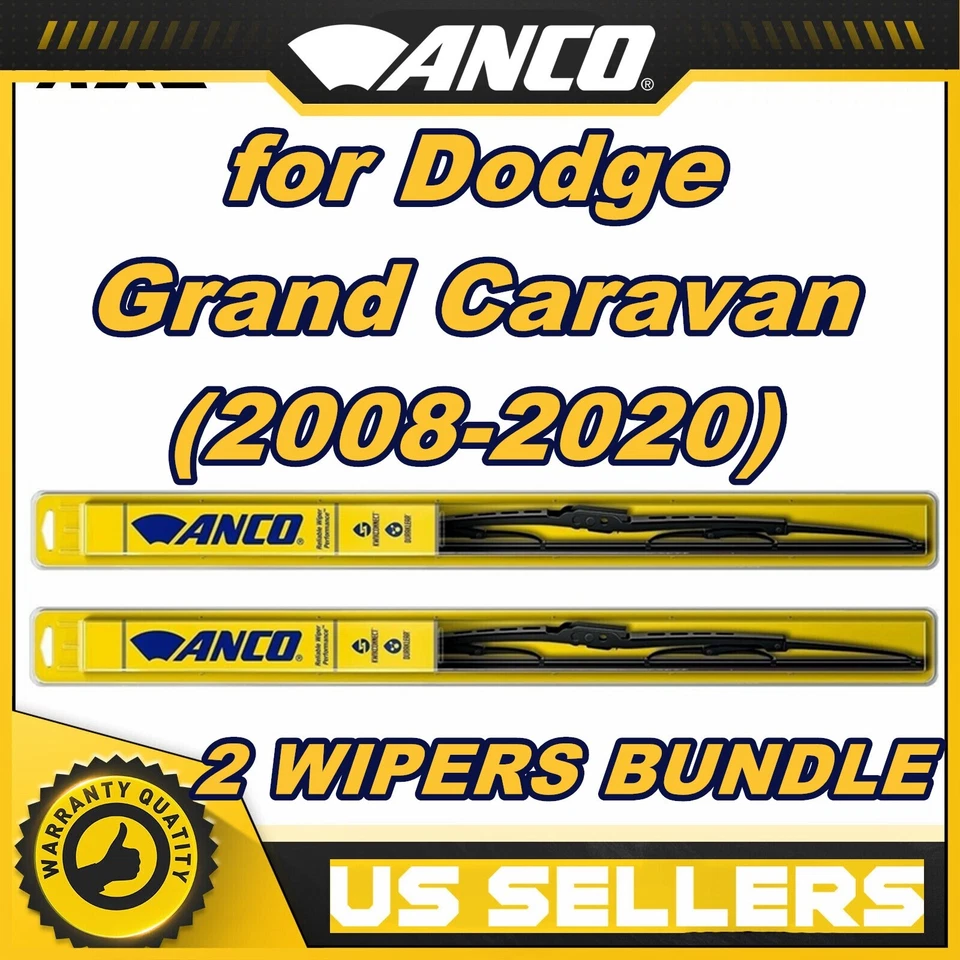 Conjunto de lâminas de limpador ANCO para Dodge Grand Caravan (2008-2020) -Par frontal - Imagem 1 de 4