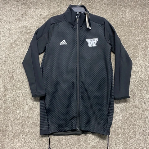 Washington Huskies Jacket Women Small Black Full Zip Long COLD RDY Tech Coat Cover