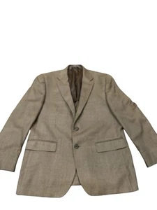 Blazer Ralph Lauren 43R Seda, Cachemira, Lana Traje Chaqueta Pata de Gallo Marrón - Imagen 1 de 8