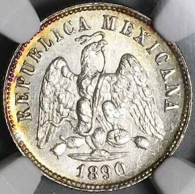 1890-Mo NGC MS 64 Mexico 10 Centavos Mint State Silver Coin (22062101C) - Image 1 of 4