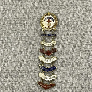 Reformed Sunday School Attendance Pins Little Systems 1/20 10K Gold Year 1-9 - Picture 1 of 6