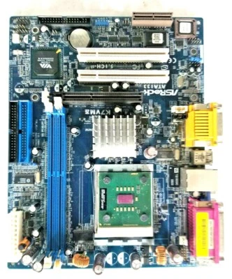 ASROCK K7VM3 MOTHERBOARD + 2.08GHz AMD ATHLON XP-2800 AXDA2800DKV4D CPU - Image 1 of 2