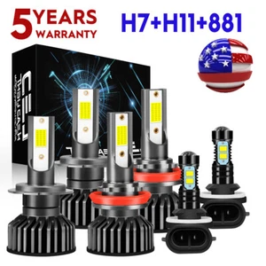 Faro LED blanco alto/bajo + bombillas antiniebla 6000K para Hyundai Santa Fe 2007-2012 - Imagen 1 de 17