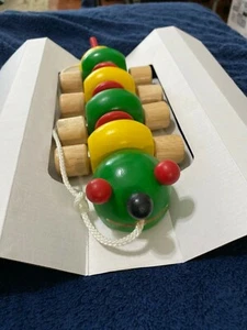 Wiggle Giggle Caterpillar Wood Pull-Along Toy By Discovery Channel  - Picture 1 of 6