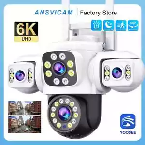 6K 12MP Security WiFi Camera 3 Lens Outdoor PTZ 360° IP66 Surveillance CCTV Cam - Picture 1 of 22