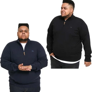D555 Mens Giuseppe Big Tall Kingsize Half Zip Sweater Sweatshirt Top