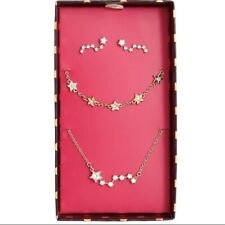 NWT J. Crew Necklace Bracelet Earring Set Celestial Crystal Gift Box