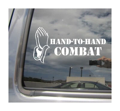 Prayer Hands Hand-to-Hand Combat - Funny Christian Car Vinyl Decal Sticker 08316 - Image 1 of 2