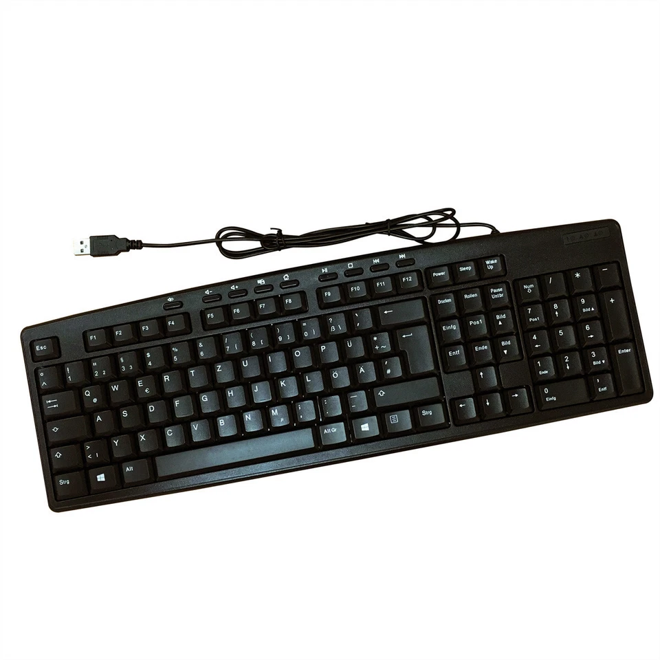 Multimedia Tastatur, USB, schwarz, Layout deutsch - Bild 1 von 1