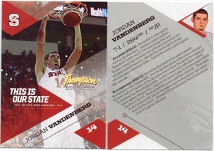 2012-13 NC State Wolfpack North Carolina JORDAN VANDENBERG BASKETBALL CARD - Picture 1 of 1
