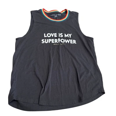 Regata Spiritual Gangster Love Is My Superpower tamanho grande colarinho arco-íris - Imagem 1 de 3