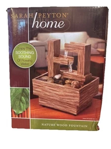 Sarah Peyton Home Nature Wood Tower Fountain Rocks Soothing Sound Flowing Water - Picture 1 of 4