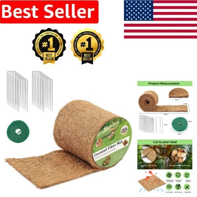 Alfombrilla gruesa de fibra de coco natural con 16 estacas - Solución duradera para paisajismo Foto 1 de 4