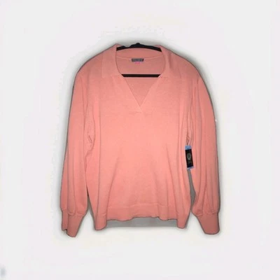 Suéter Vince Camuto Ocean Coral Cuello en V Grande Top Manga Larga Para Mujer  Foto 1 de 4